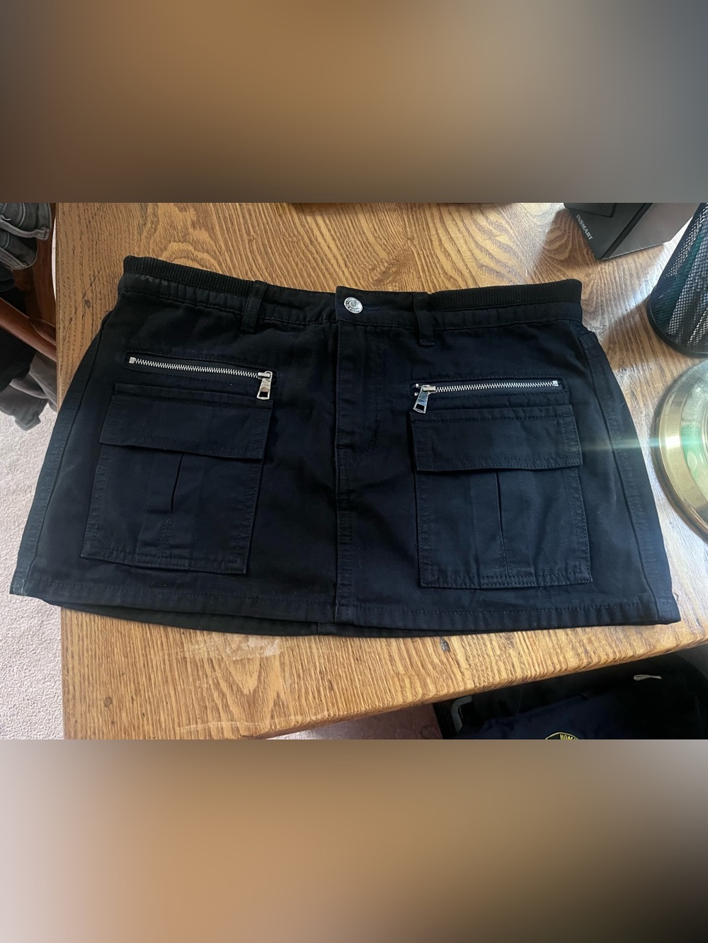 Micro mini black shirt